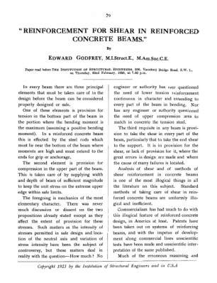 Reinforcement for Shear in Reinforced Concrete Beams