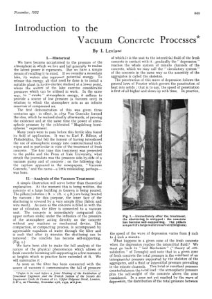 Introduction to the Vacuum Concrete Processes