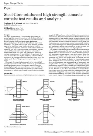 Steel-Fibre-Reinforced High Strength Concrete Corbels: Test Results and Analysis