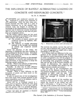 The Influence of Rapidly Alternating Loading on Concrete and Reinforced Concrete 