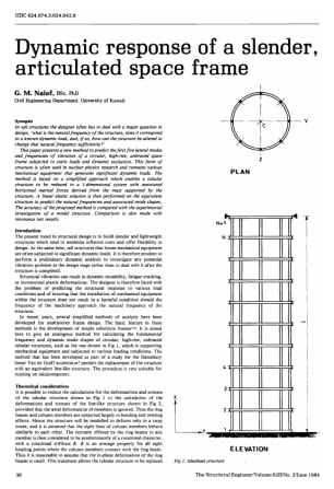Dynamic Response of a Slender, Articulated Space Frame