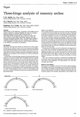 Three-Hinge Analysis of Masonry Arches