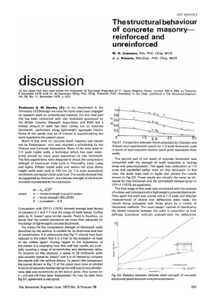 Discussion on The Structural Behaviour of Concrete Masonry - Reinforced and Unreinforced by W.B. Cra