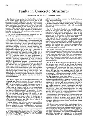 Faults in Concrete Structures Discussion on Mr. P.G. Bowie's Paper