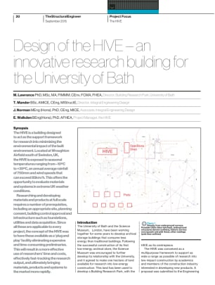 Design of the HIVE – an innovative research building for the University of Bath