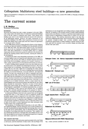 Colloquium: Multi-Storey Steel Buildings - a New Generation. The Current Scene