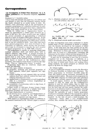 Correspondence. 'An Investigation of Folded Plate Structures ’ by J. E. Gibson, published in T