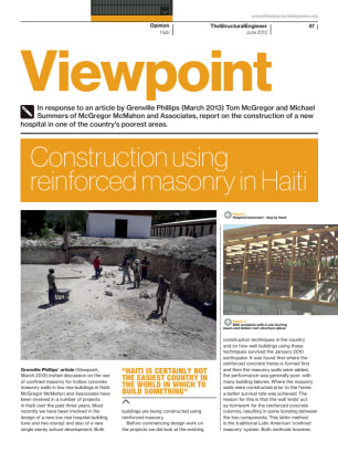 Viewpoint: Construction using reinforced masonry in Haiti