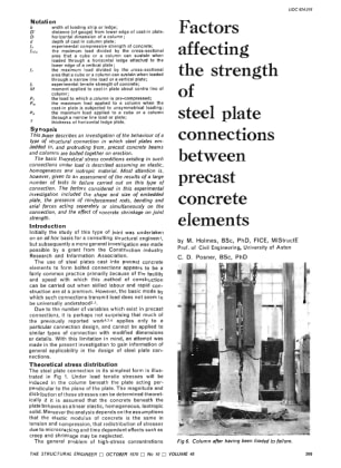Factors Affecting the Strength of Steel Plate Connections Between Precast Concrete Elements