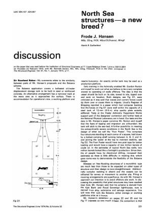Discussion on North Sea Structures - a New Breed? by Frode J. Hansen