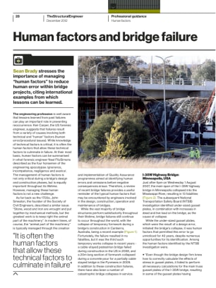Human factors and bridge failure