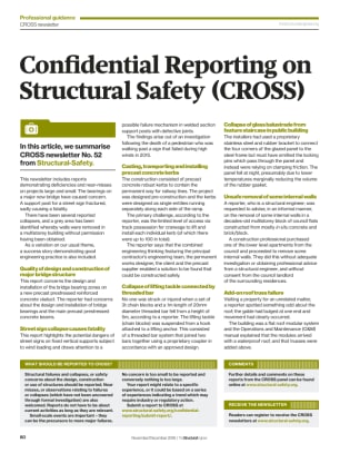 Confidential Reporting on Structural Safety (CROSS) newsletter No. 52