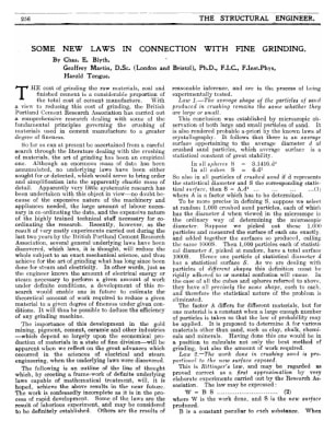 Some New Laws in Connection With Fine Grinding