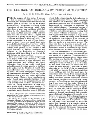 The Control of Building by Public Authorities
