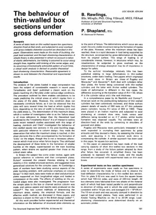The Behaviour of Thin-walled BoxSections under Gross Deformation