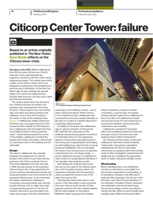 Citicorp Center Tower: failure averted