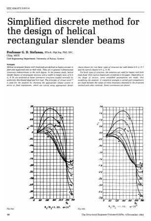 Simplified Discrete Method for the Design of Helical Rectangular Slender Beams