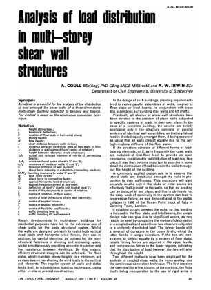 Analysis of Load Distribution in Multi-storey Shear Wall Structures