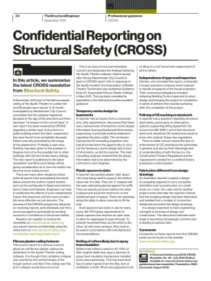 Confidential Reporting on Structural Safety (CROSS)