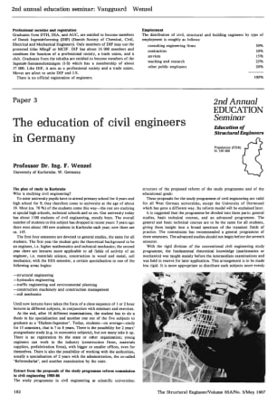 The Education of Civil Engineers in Germany