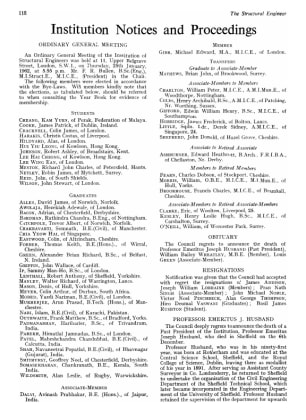 Institution Notices and Proceedings