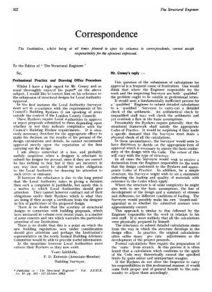 Correspondence. Professional Practice and Drawing Office Procedure