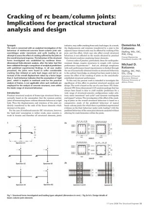 Cracking of rc beam/column joints: Implications for practical structural analysis and design