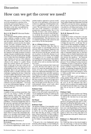 Discussion on How Can We Get the Cover we Need? by Professor L.A. Clark