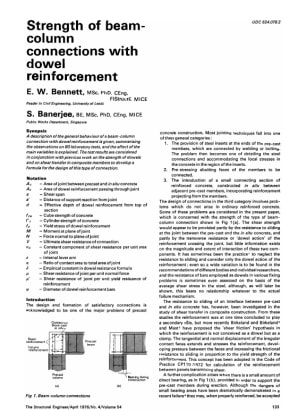 Strength of Beam-column Connections with Dowel Reinforcement