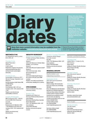 Diary dates (July 2017)