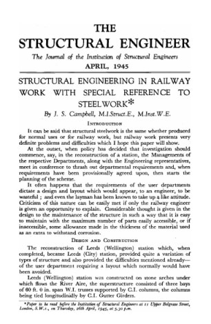 Structural Engineering in Railway Work with Special Reference to Steelwork