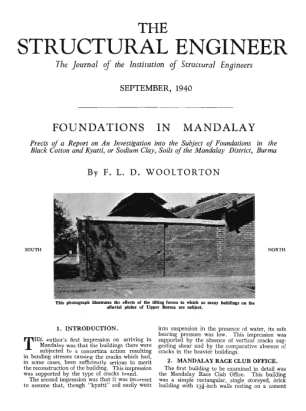 Foundations in Mandalay. Precis of a Report on An Investigation into the Subject of Foundations in t