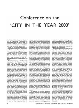 Conference on the 'City in the Year 2000'