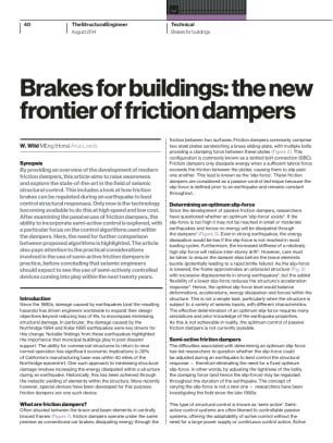 Brakes for buildings: the new frontier of friction dampers