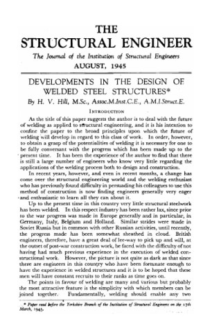 Developments in the Design of Welded Steel Structures