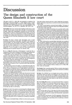 Discussion on The Design and Construction of the Queen Elizabeth II Law Court by Mr. R.A. Davis