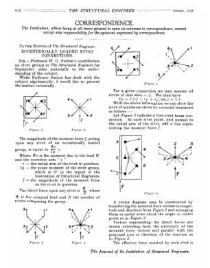 Correspondence. Eccentrically Loaded Rivet Connections