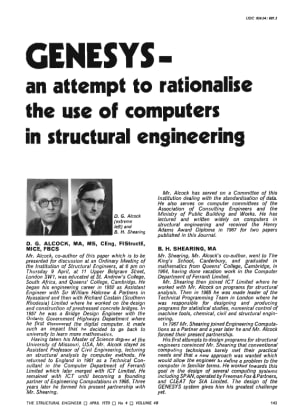 Genesys - an Attempt to Rationalise the Use of Computers in Structural Engineering