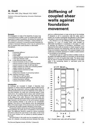 Stiffening of Coupled Shear Walls Against Foundation Movement