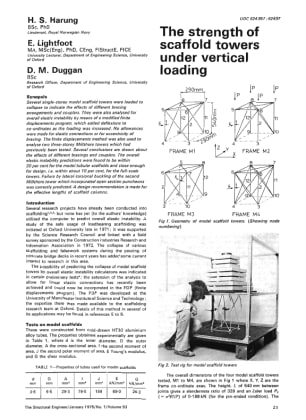 The Strength of Scaffold Towers under Vertical Loading