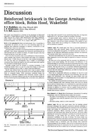 Discussion on Reinforced Brickwork in the George Armitage Office Block, Robin Hood, Wakefield by R.E