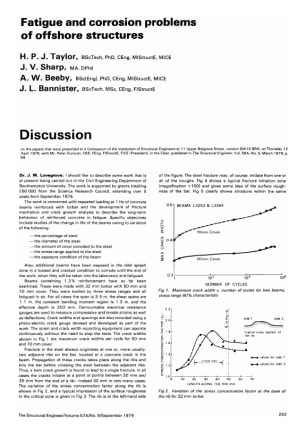 Discussion on Fatigue and Corrosion Problems of Offshore Structures by H.P.J. Taylor, J.V. Sharp. A.