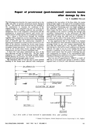 Repair of prestressed (post-tensioned) concrete beams after damage by fire