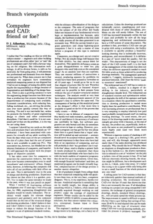 Computer and CAD: Friend or Foe?