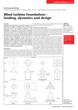 Wind turbine foundations - loading, dynamics and design