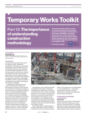 Temporary Works Toolkit. Part 13: The importance of understanding construction methodology