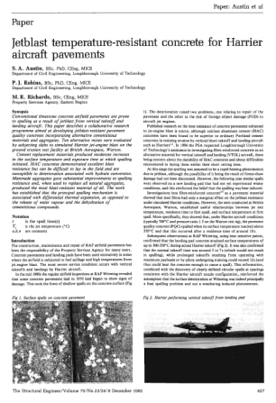 Jetblast Temperature-Resistant Concrete for Harrier Aircraft Pavements