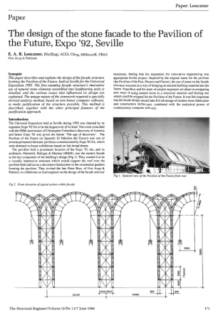 The Design of the Stone Facade to the Pavilion of the Future, Expo '92, Seville