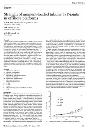 Strength of Moment-Loaded Tubular T/Y-Joints in Offshore Platforms