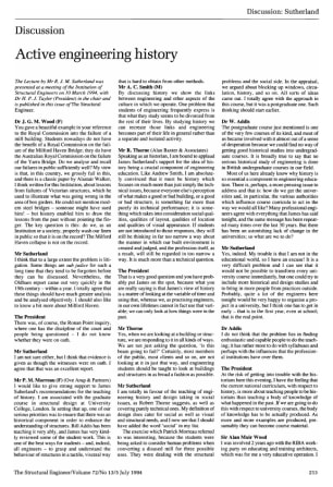 Discussion on Active Engineering History by Mr R.J.M. Sutherland